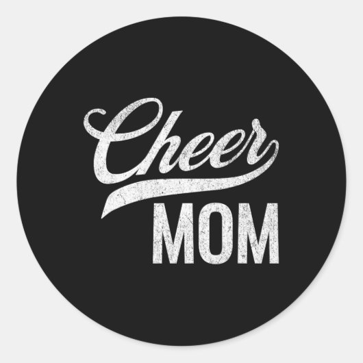 Cheer Moeder Rood En Wit Cheerleading Matching Paa Ronde Sticker (Voorkant)
