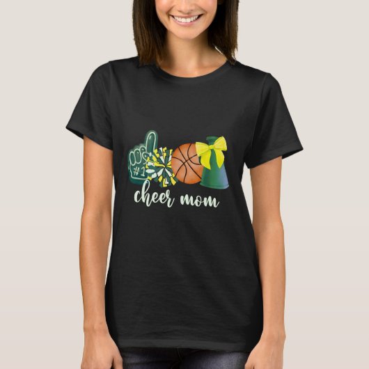 Cheer Moeder Sketll Shirt Cheer Cheerleading Vrouw (Voorkant)