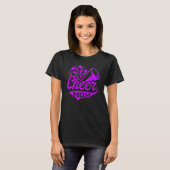 Cheer Mom Biggest Fan Leopard Print Black And Pupl T-shirt (Voorkant volledig)