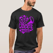 Cheer Mom Biggest Fan Leopard Print Black And Pupl T-shirt (Voorkant)