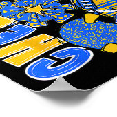 Cheer Mom Blue Cheerleader Game Day Cheer Mama Foo Poster (Hoek)