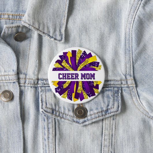 Cheer Mom Button Pin (In situ)