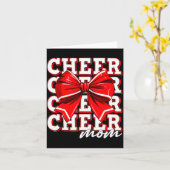 Cheer Mom Cheerleader Bow Biggest Fan Red Team  Kaart (Gele Bloem)