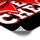 Cheer Mom Cheerleader Bow Biggest Fan Red Team  Poster (Hoek)