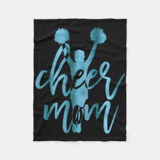 Cheer Mom Cheerleading Shirt Teal  Fleece Deken