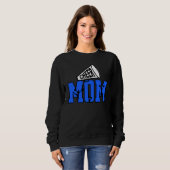 Cheer Mom Grootste Fan Blauw en Wit Trui (Voorkant volledig)