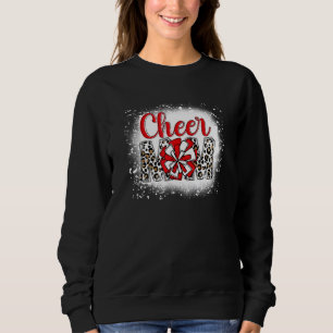 Cheer Mom Leopard Cheerleader Bleached Mother's Da Trui