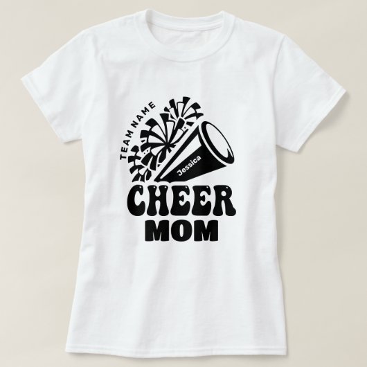 Cheer Mom met aangepaste teamnaam en naam van het T-shirt (Design voorkant)