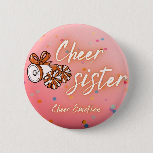 Cheer Mom Mok (Sinaasappel) Ronde Button 5,7 Cm (Voorkant)