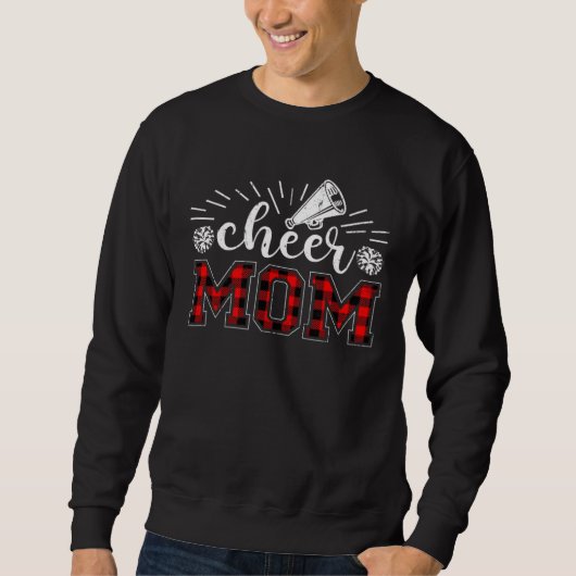 Cheer Mom Plaid Red Print Proud Cheerleader Mom Mo Trui (Voorkant)