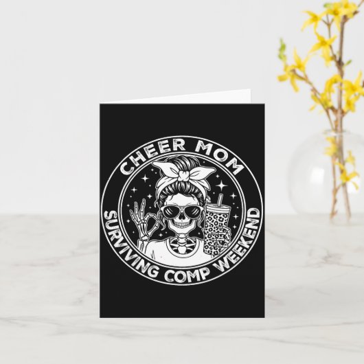 Cheer Mom Surviving Comp Weekend Funny Cheerleadin Kaart (Gele Bloem)