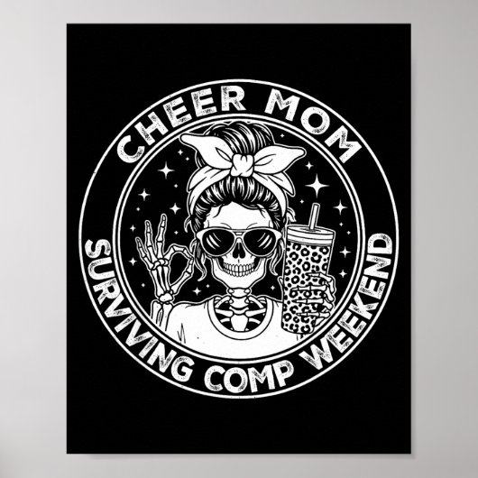 Cheer Mom Surviving Comp Weekend Funny Cheerleadin Poster (Voorkant)