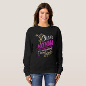 Cheer Momma Bigst Fan Leopard Print and Pom Pom Trui (Voorkant volledig)