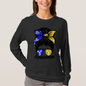 Cheer Mother Mama Blue & Gold Cheerleading Mom Mes T-shirt (Voorkant)