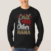Cheer Nana Biggest Fan Leopard Print And Pom Pom T-shirt (Voorkant)