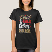 Cheer Nana Biggest Fan Leopard Print And Pom Pom T-shirt (Voorkant)