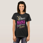 Cheer Nana grootst fan leopard print en Pom Pom 1 T-shirt (Voorkant volledig)
