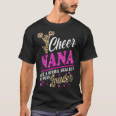 Cheer Nana grootst fan leopard print en Pom Pom 1 T-shirt (Voorkant)