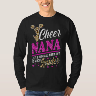 Cheer Nana grootst fan leopard print en Pom Pom 1 T-shirt