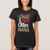 Cheer Nana grootst fan Leopard print en Pom Pom T-shirt (Voorkant)