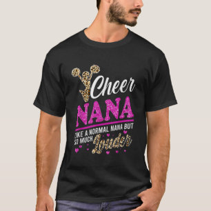 Cheer Nana grootst fan Leopard print en Pom Pom T-shirt