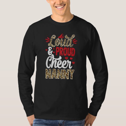Cheer Nanny Bigst Fan Leopard Print en Pom Pom T-shirt (Voorkant)