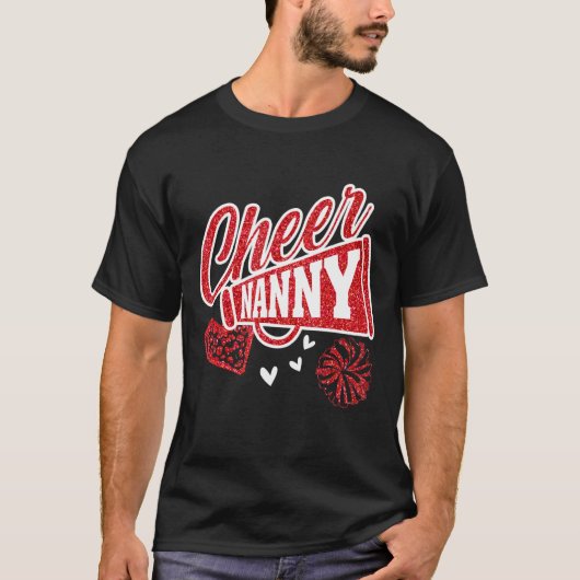Cheer Nanny Bigst Fan Leopard Print en Pom Pom T-shirt (Voorkant)