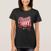Cheer Nanny Bigst Fan Leopard Print en Pom Pom T-shirt (Voorkant)