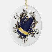 Cheer Navy en Yellow  Ornament (Rechts)