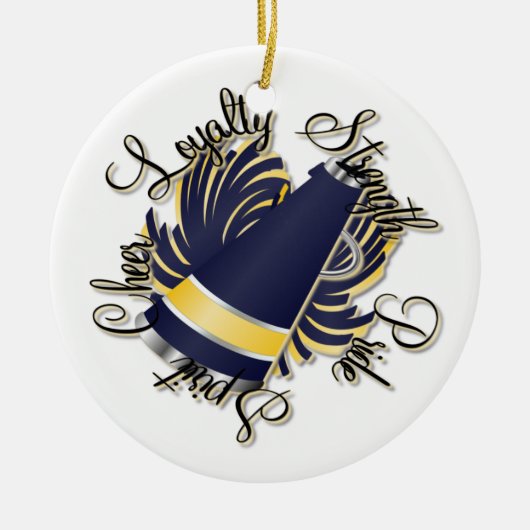 Cheer Navy en Yellow  Ornament (Voorkant)