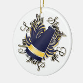 Cheer Navy en Yellow  Ornament (Links)