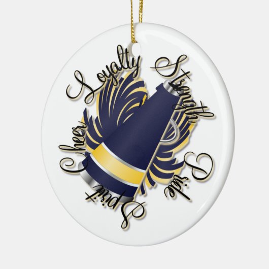 Cheer Navy en Yellow Ornament (Links)