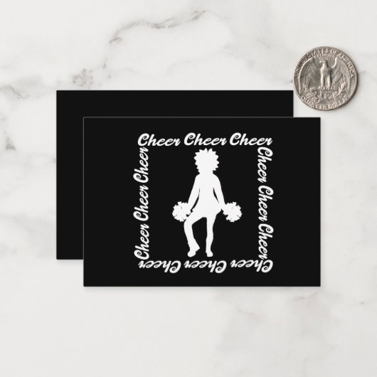 Cheer Notecard #1 (wit) Notitiekaartje (Voorkant / Achterkant in situ)