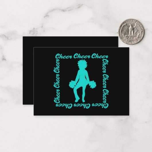Cheer Notecard #3 (Aqua) Notitiekaartje (Voorkant / Achterkant in situ)