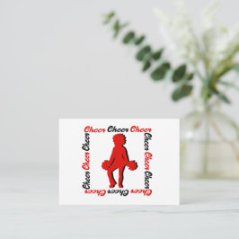 Cheer Notecard #5 (rood zwart wit) Notitiekaartje