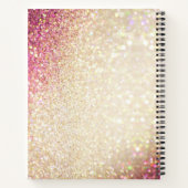 Cheer Notitieboek | Faux Gold en roze glitter (Achterkant)