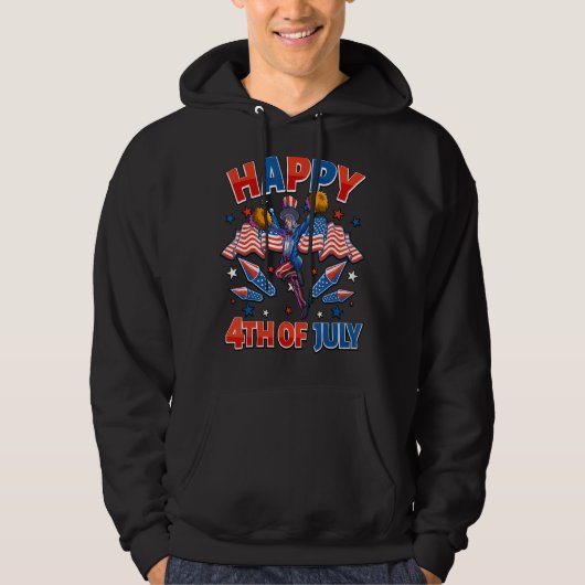 Cheer oom Sam 4 juli meisjes American F Hoodie (Voorkant)