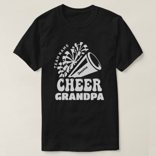 Cheer Opa met aangepaste teamnaam en naam van Kind T-shirt (Design voorkant)