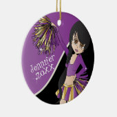 Cheer 📣 💖 Paarse Cheerleader Girl Keramisch Ornament (Rechts)