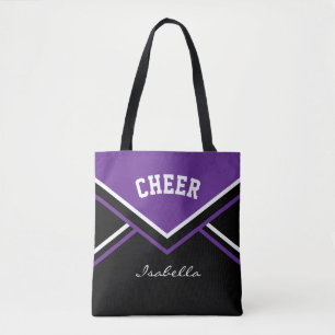 Cheer Paarse Cheerleader Outfit Tote Bag