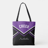 Cheer Paarse Cheerleader Outfit Tote Bag (Achterkant)