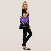 Cheer Paarse Cheerleader Outfit Tote Bag (Op model)