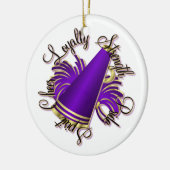 Cheer Paarse en Gold  versiering Keramisch Ornament (Links)