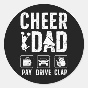 Cheer Papa Betaal Rit Klap Vader Van Een Cheerlead Ronde Sticker