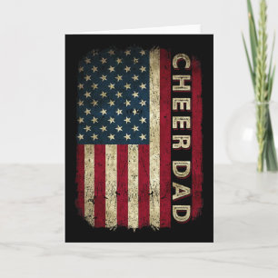 Cheer Papa Cheerleading Amerikaanse Vlag Vaderdag Kaart
