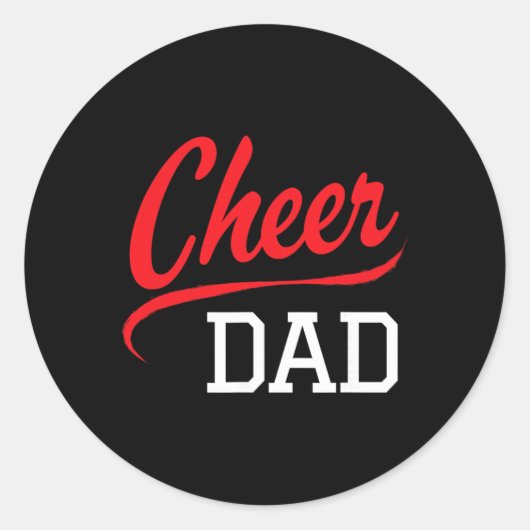 Cheer Papa Cheerleading Rood  Ronde Sticker (Voorkant)