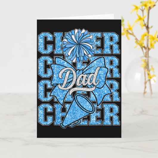 Cheer Papa Daddy Boog Srt Cheerleader Cheerleading Kaart (Gele Bloem)
