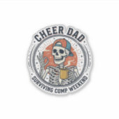 Cheer Papa die het Comp Weekend Overleeft Skelet S Sticker (Voorkant)