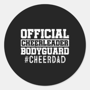 Cheer Papa Grappig Papa Officiële Cheerleader Body Ronde Sticker