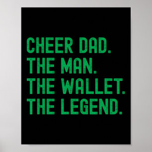 Cheer Papa Groen Grappige Cheerleading Man Portemo Poster